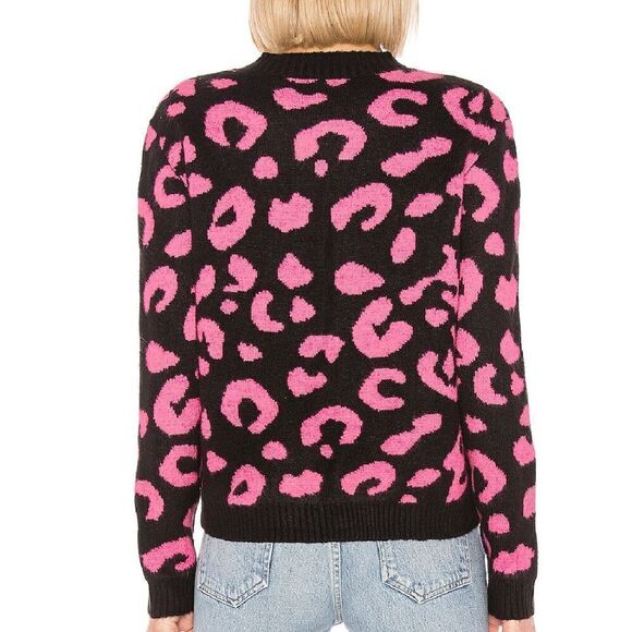 Line & Dot Revolve Shopbop Civet Leopard Pink Crewneck Sweater XS - Picture 3 of 8